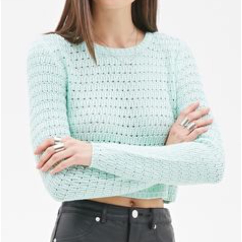 🎉 Host Pick 12/02 🎉 Mint cropped knitted sweater